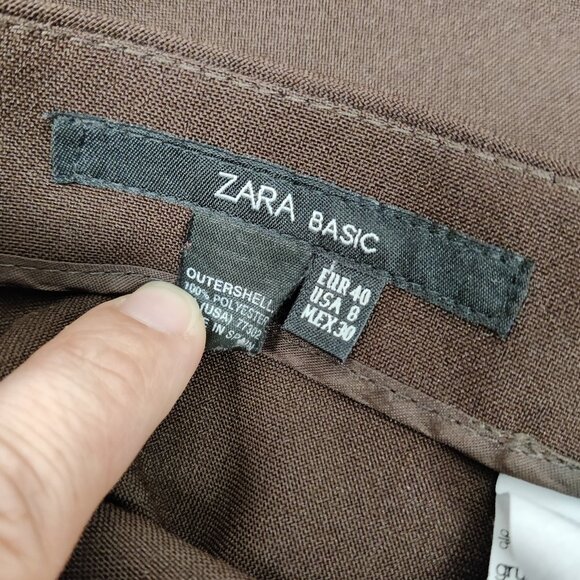 Zara Basic Women's 2 Pcs Skirt Size 8 Black Brown Business Casual Old Money Chic - Picture 4 of 11